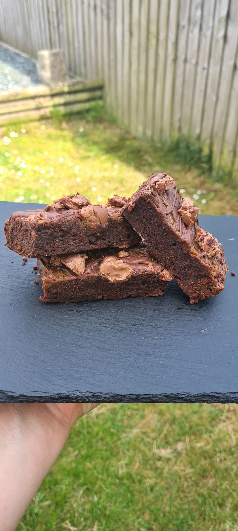 A classic, malteaser brownie! Topped with crushed malteasers. The best of both worlds!