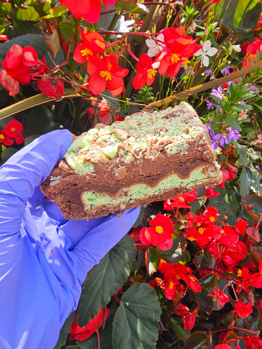 Mint Aero Brownie Slice